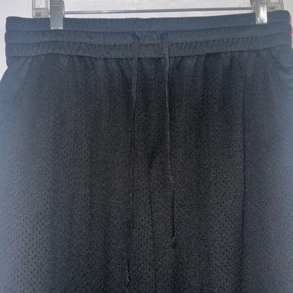 Danskin Now Womens Black Mesh Athletic Pants W/ Pink & White Stripes L/10-12 - Picture 2 of 8